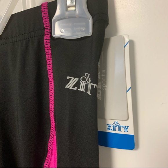 Zity Women's Pants Padded Black & Pink Zips at bottom of each leg Size S - Picture 8 of 11